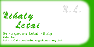 mihaly letai business card